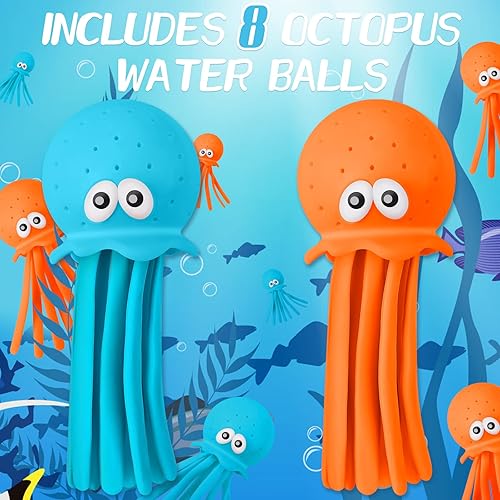 Miniatura 2 de 8 piezas de bola de agua de pulpo juguetes de baño de pulpo de goma para recuerdos de fiesta alivio del estrés juguetes de piscina para regalos