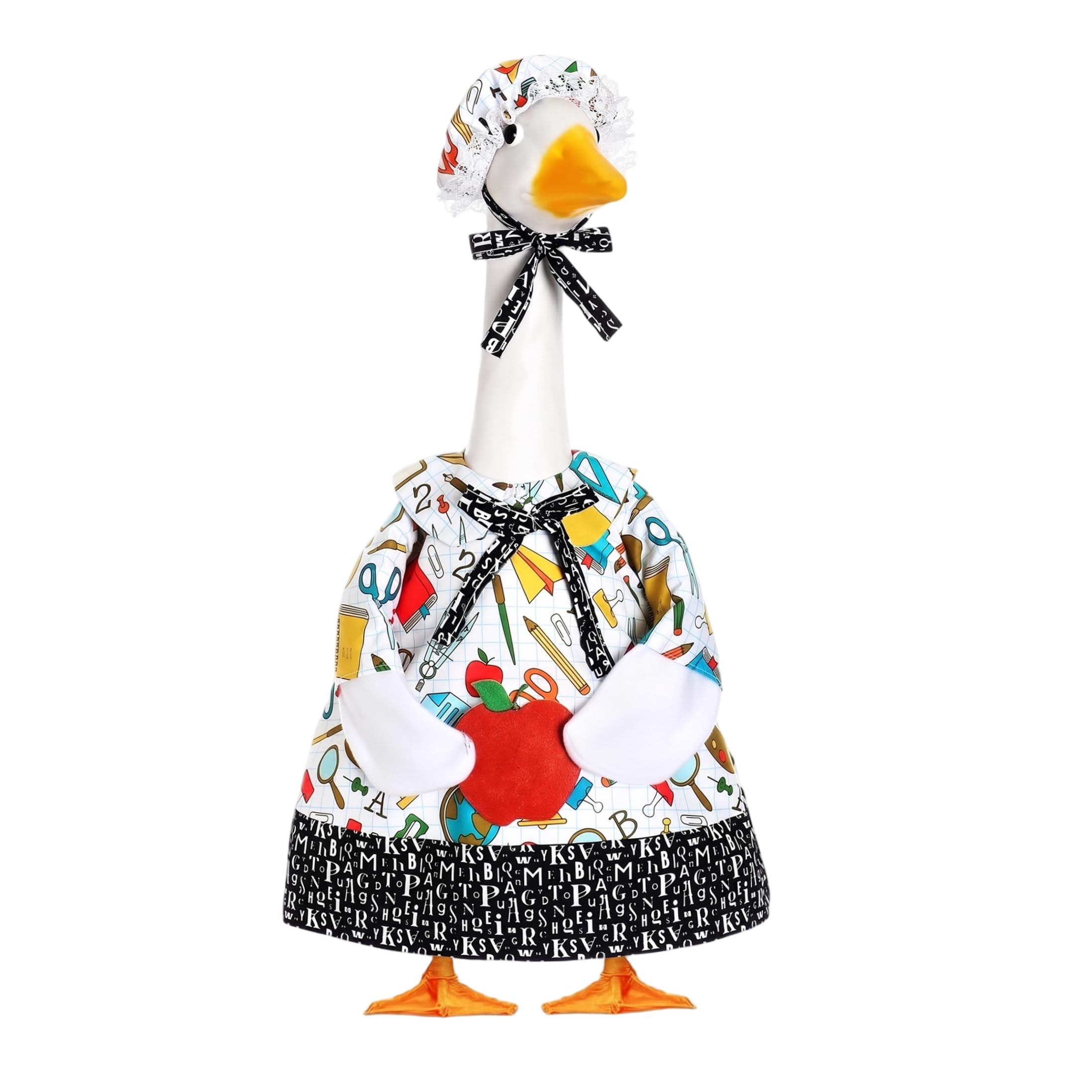 Sjfbebsy Porch Geese Outfits for 23 Inch Decorative Goose, Back to School Costume with Stationery Accessories