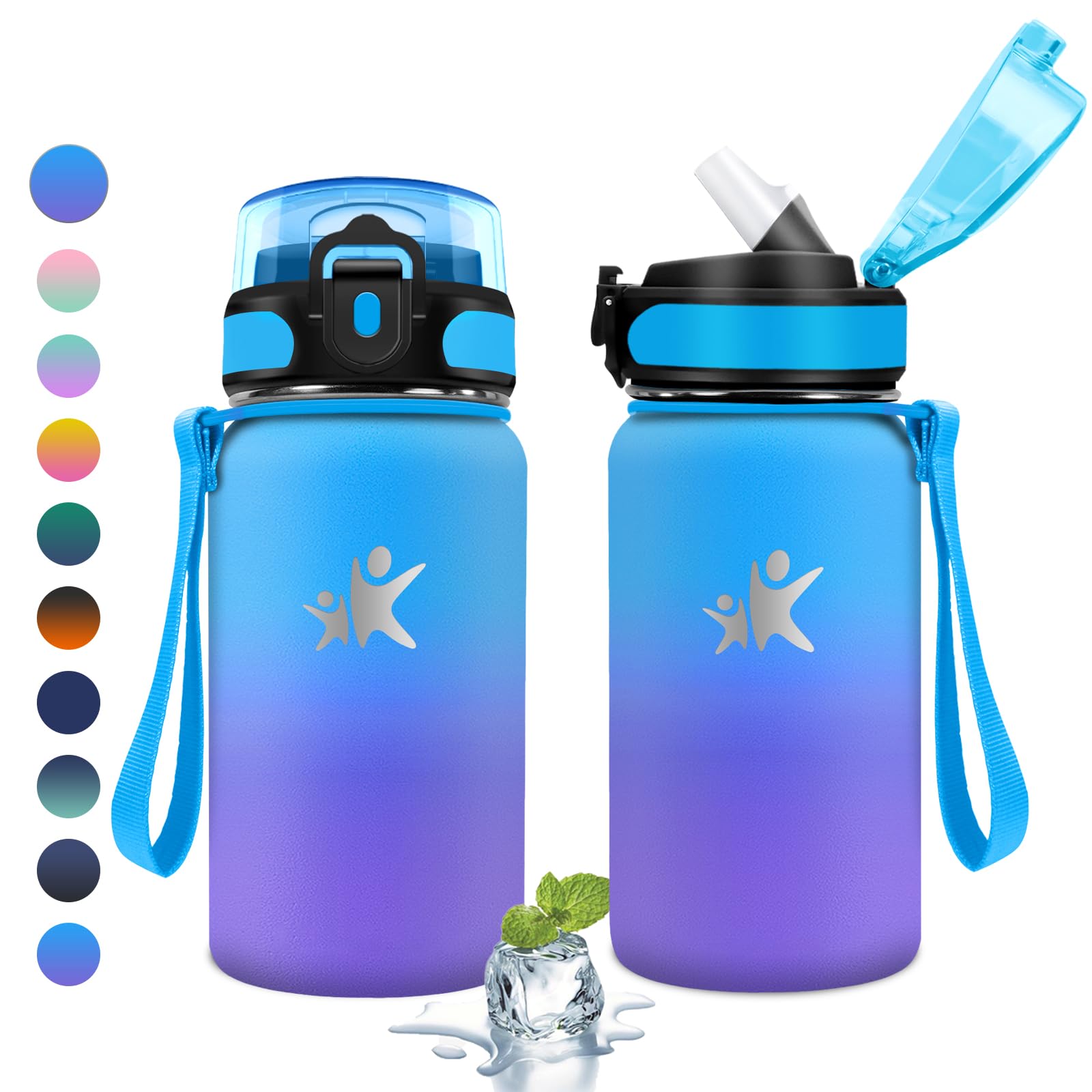 KollyKolla Bottiglia Termica 500ml, Borraccia con Cannuccia, senza BPA, Borraccia Termica a Prova di Perdite, Doppia Parete, Bottiglia Termica per Ragazzi, Ragazze, Palestra, Outdoor, l'école