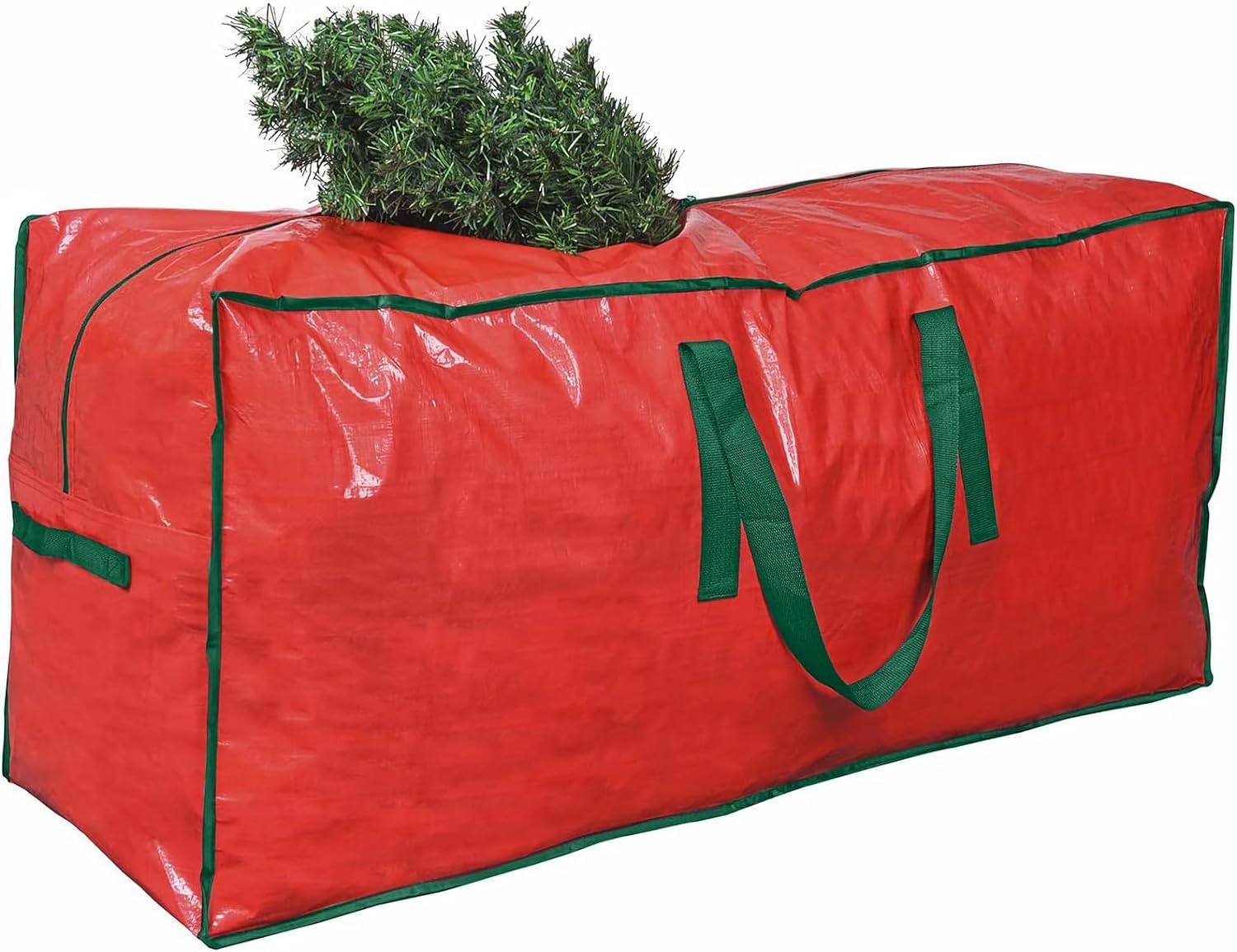 Christmas Tree Bag 9 ft Christmas Tree Storage Bag Waterproof Christmas Tree Storage Box Plastic Hard Large Christmas Tree Bag Heavy Duty (9 ft, Red)