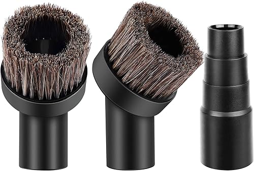 KEEPOW Cepillo de fijación al vacío de pelo de caballo de 1.417 in con conector universal para manguera de 25mm1", 1.260 in1-14", 1.378 in1-38"