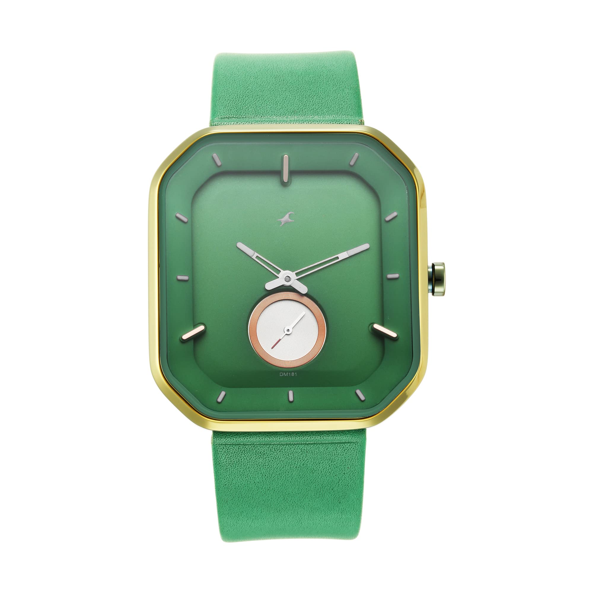 Fastrack After Dark Quartz Analog Green Dial Leather Strap Watch for Men-NR3272QL01 (B09TSQN437) Amazon Price History, Amazon Price Tracker