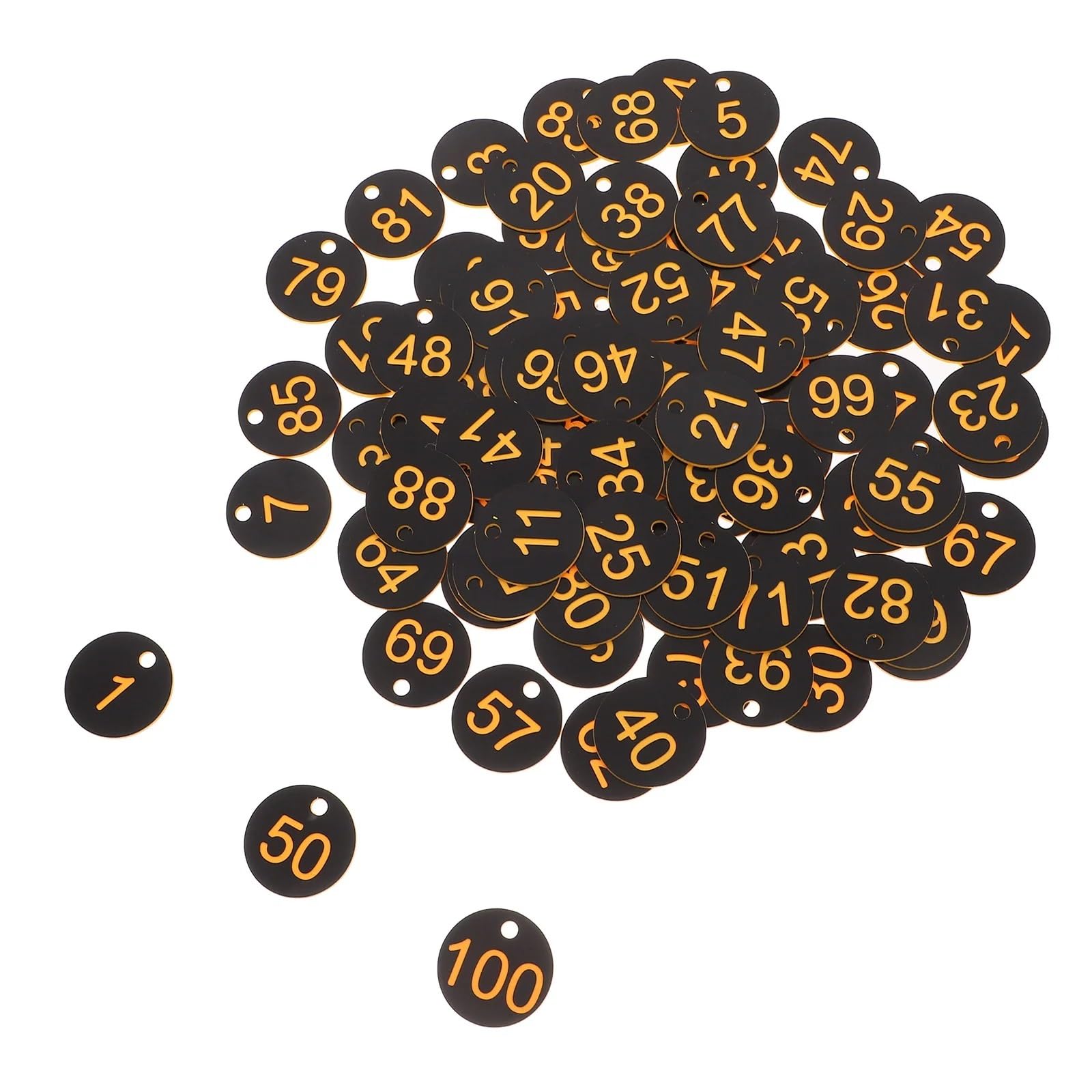 BTYQKZVPM Discs Table Numbers, Round Plastic Engraved Number Tags,ABS For Key Coding Storage,100PC