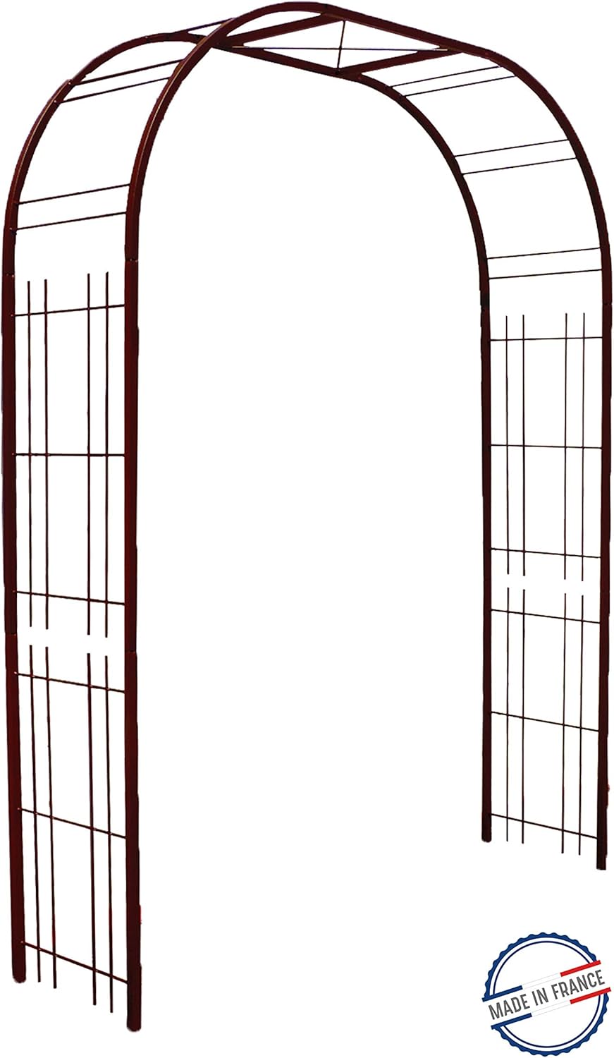 Louis Antique Square Tube, Iron, 195x50x250 cm Metal Arch with Trellis, Grinder,, 5066