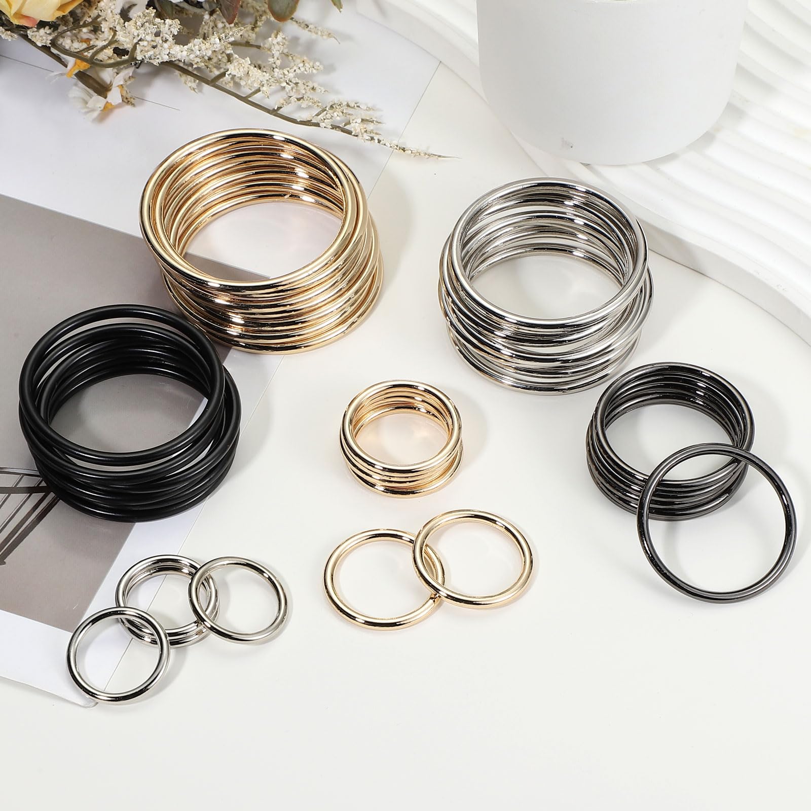 PATIKIL 4.7" Metal O Ring, 2 Pcs Heavy Duty 304 Stainless Steel O Rings
