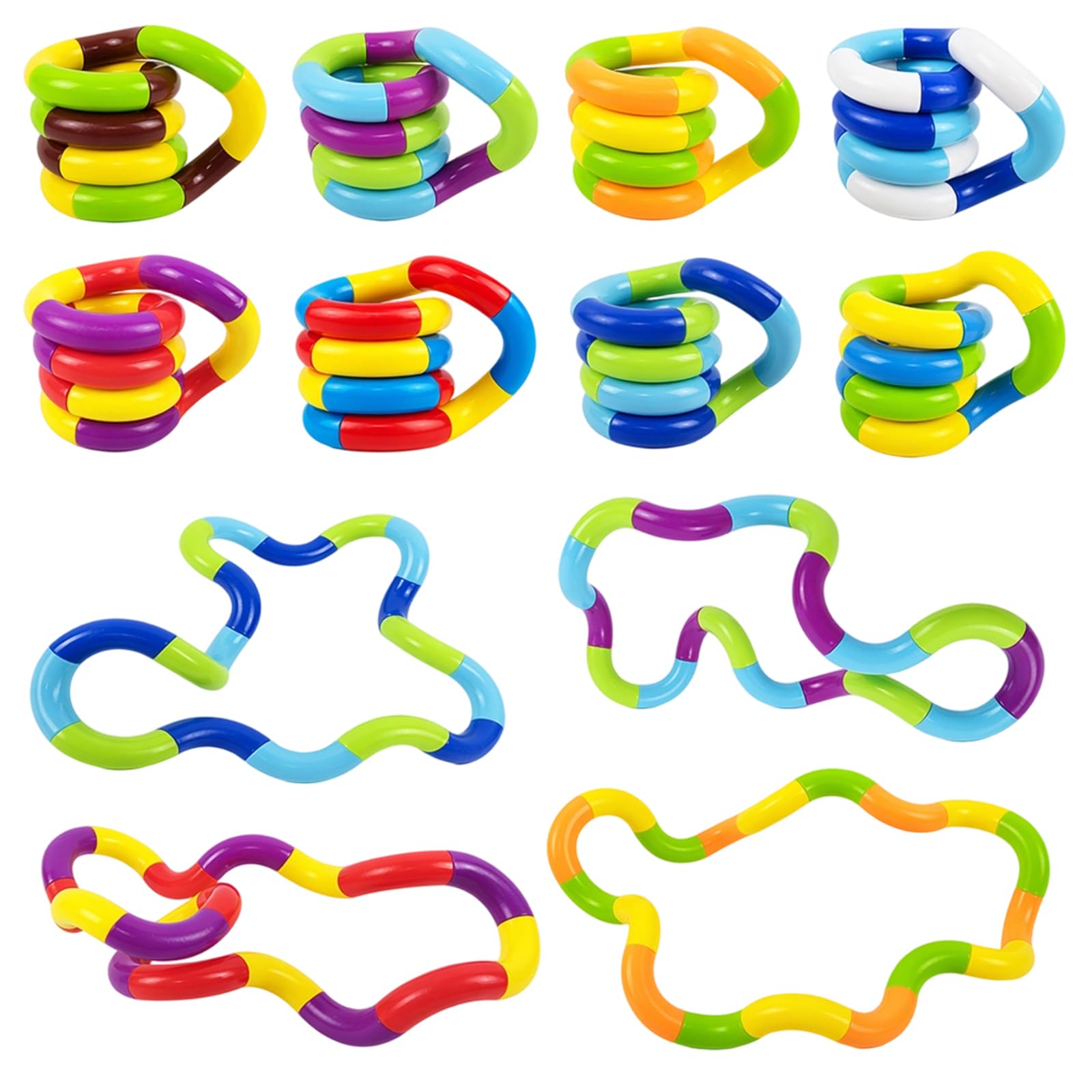 Tangle12 Tangle Toys, Tangle for Office Workers, Party Favours and Lucky Dip Prizes, Random Colour Assortment
