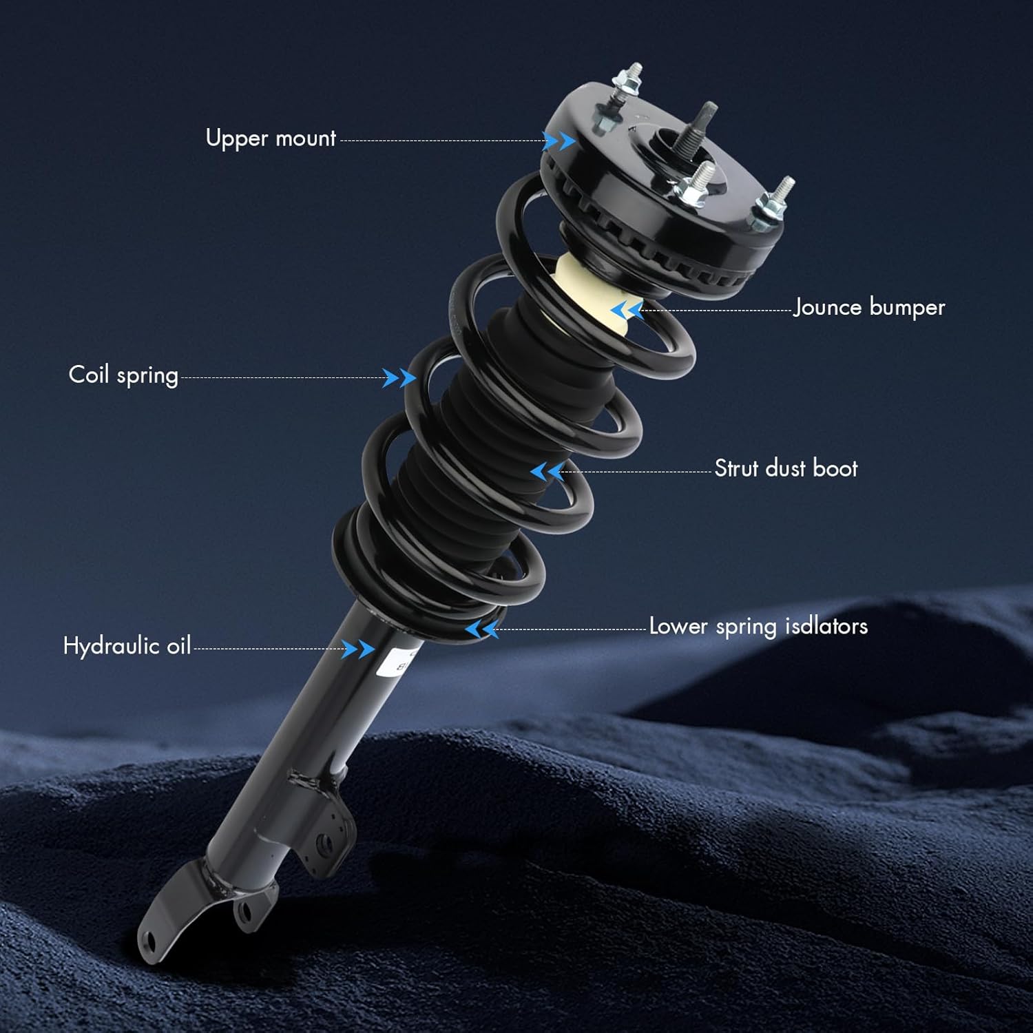 ASAPE 2PCS Front Complete Struts Assembly w/Coil Spring Fit for 2012-2017 for Dodge Charger 2012-2019 for Dodge Challenger Shock Absorber Replace OE 172665