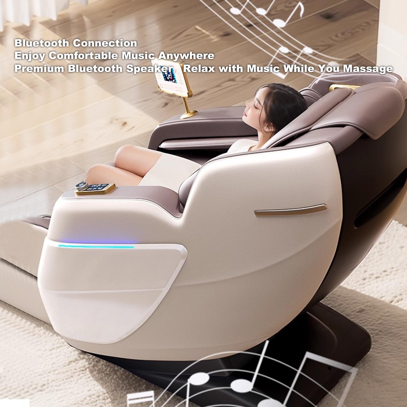 Sillón De Masaje con SL-Track Y Airbags para Todo El Cuerpo, Un Sillón De Masaje De Lujo Adecuado para Uso Doméstico.(Bianco)