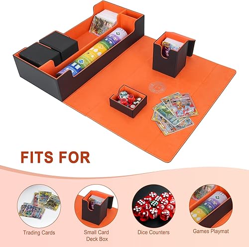 Miniatura 2 de Caja de cartas extra grande, caja de almacenamiento para juegos de cartas de alta calidad, se adapta a 5 mazos con funda de alfombrilla y