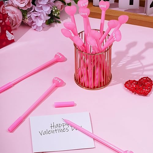Miniatura 7 de jiebor 30 bolígrafos en forma de corazón para el día de San Valentín, bolígrafo de gel, bolígrafo de enfermera, bolígrafo divertido a granel, tinta