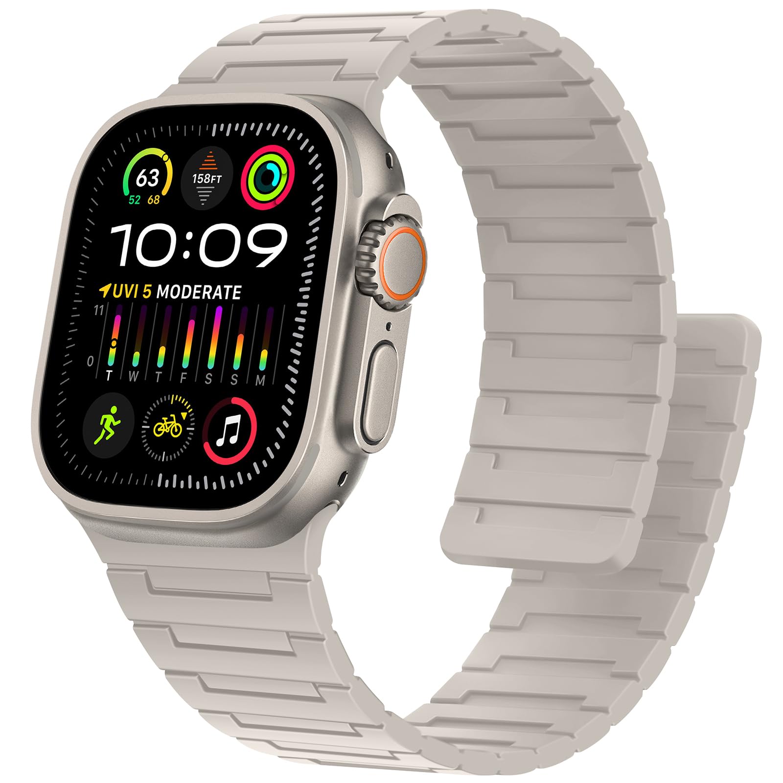 Bisikor Magnetic Bands Compatible with Apple Watch Band 49/46/45/44/42/41/40/38mm Men Women Silicone Sport Wristband for iWatch Ultra SE Series 11 10