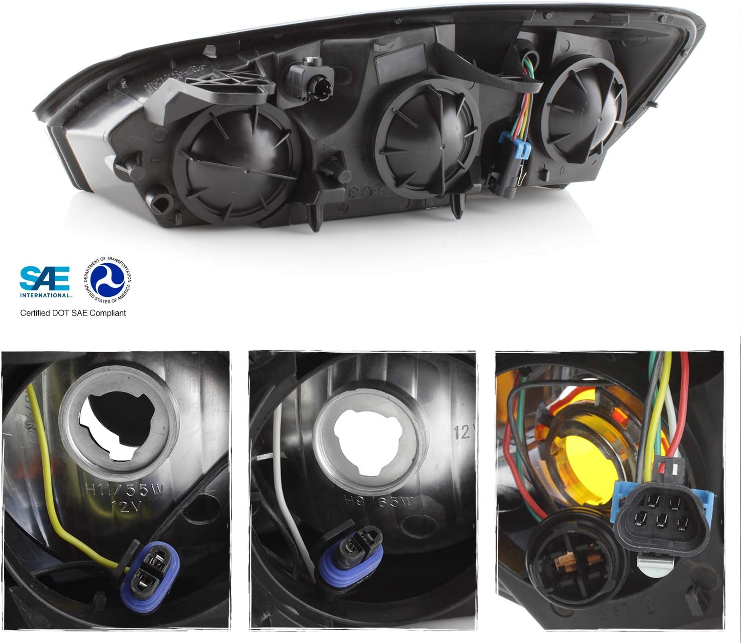 AKKON - Fits 2004-2007 Chevy Malibu 2008 Malibu Classic Model [OE Style] Headlight Passenger Right Side Headlamp