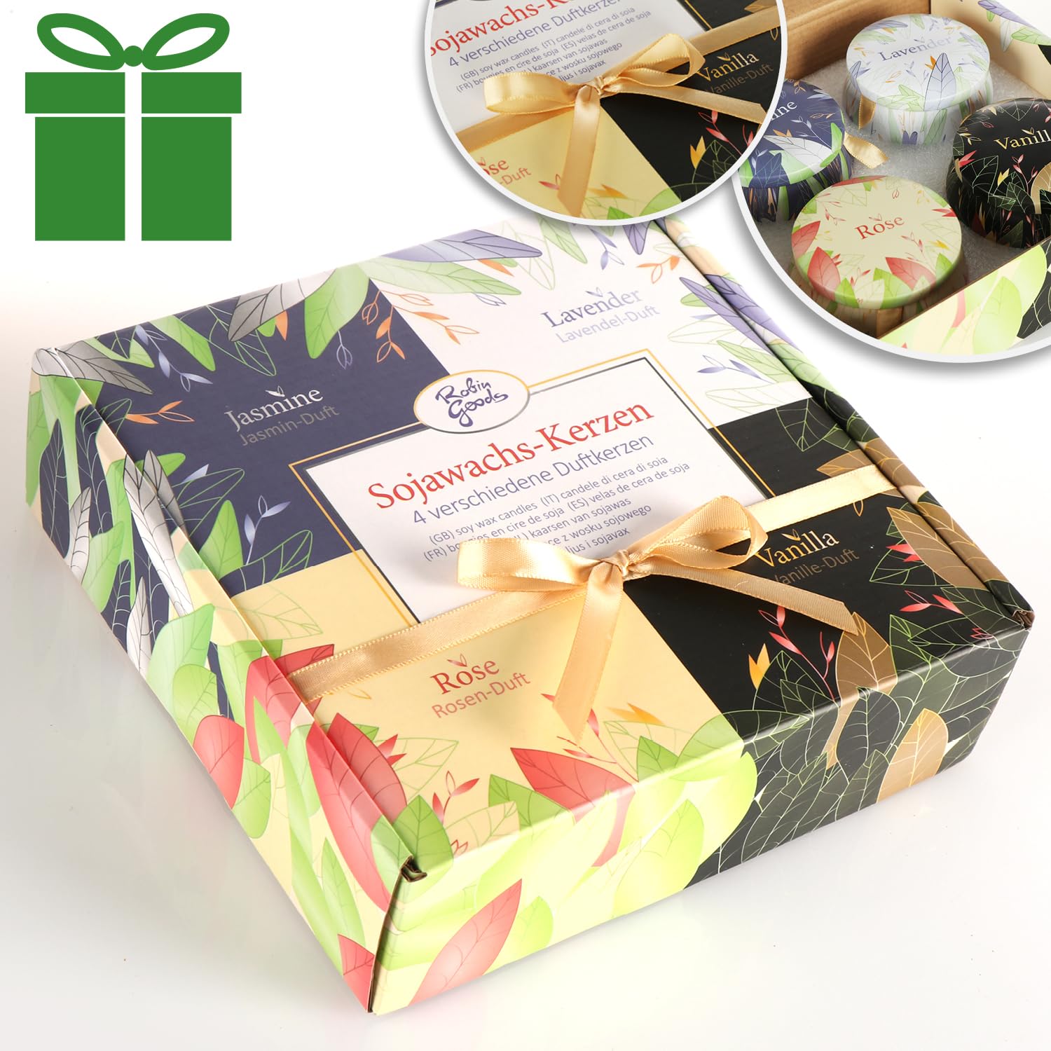 16x Sojawachskerze - Präsent-Set mit verschiedenen Duft-Kerzen - Aromatherapie - Wachs-Kerze - Geschenkset für Valentinstag, Muttertag und Geburtstag (16 Stück - Duftkerzen)