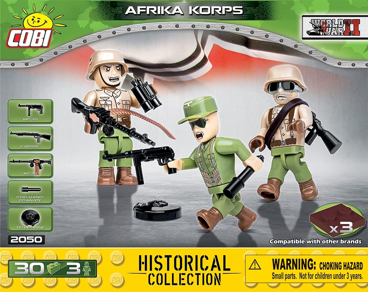 COBI Historical Collection Afrika Korps Figures Building Set, 30 Pieces
