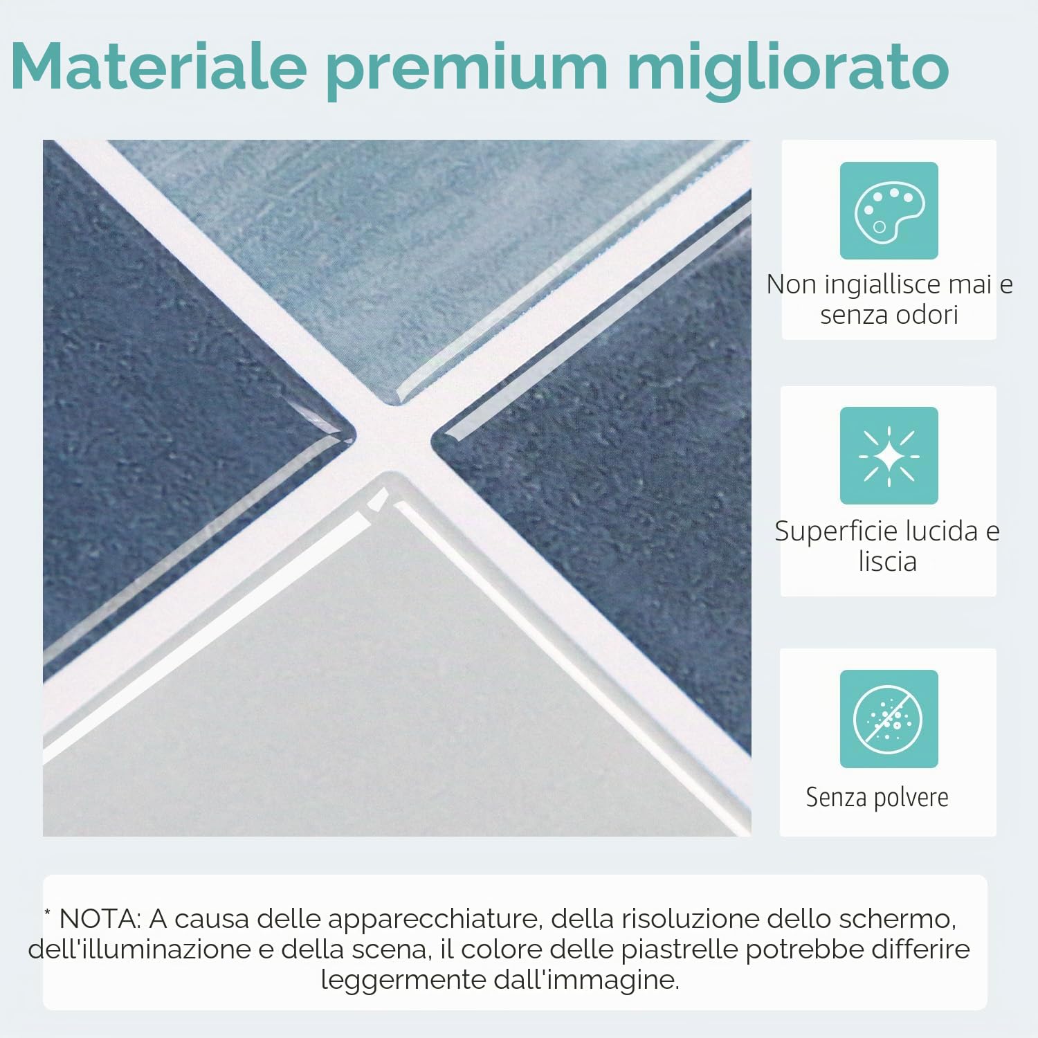 Commomy Più Spessi Piastrelle Adesive Cucina Blu-Grigio,10 pezzi | Paraschizzi Cucina Mattonelle Adesive Bagno, Vinile Pannelli Decorative 3D per Parete,30,5 x 30,5 cm