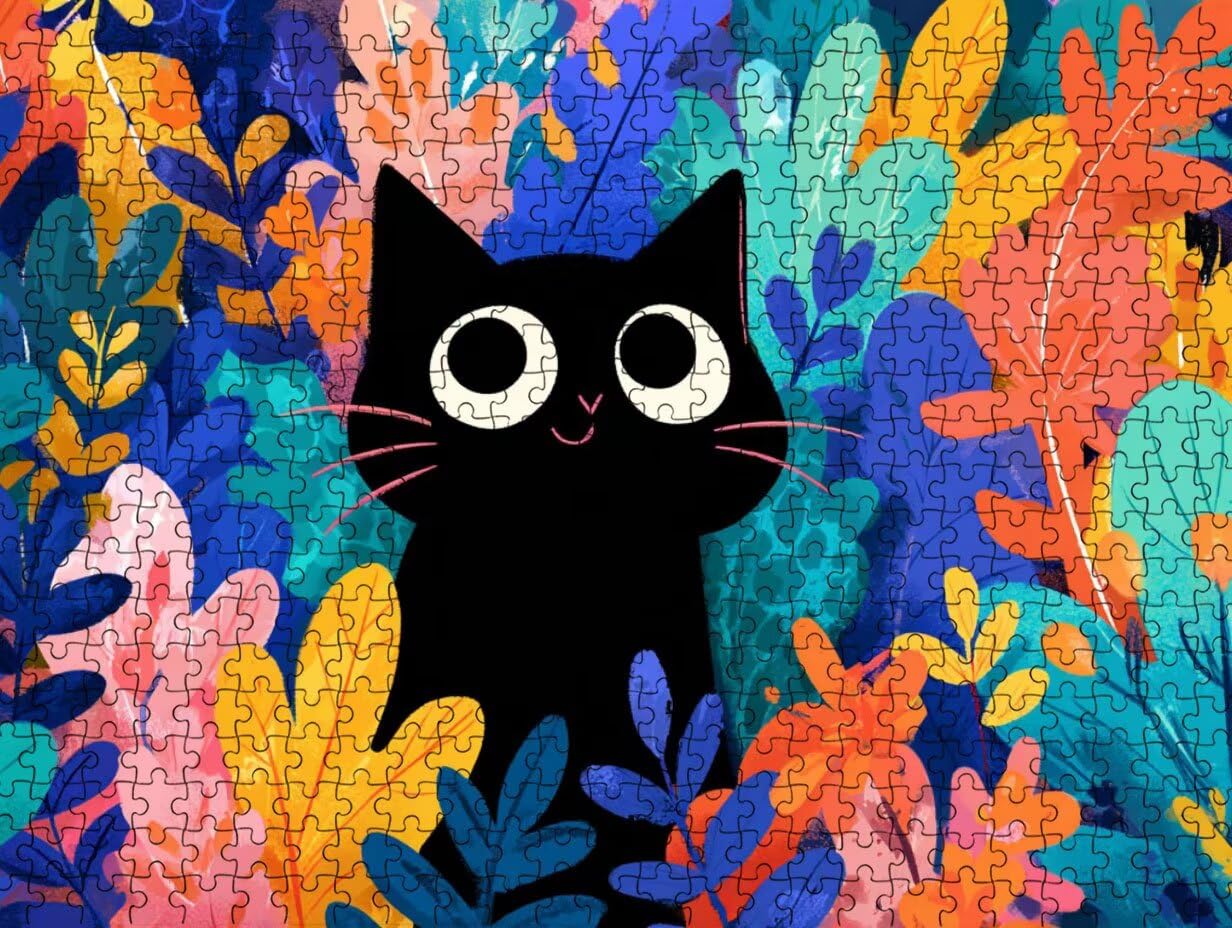 Clásicos Puzzle 3000 para Adultos, Flores De Gato Negro LDYQS7-195