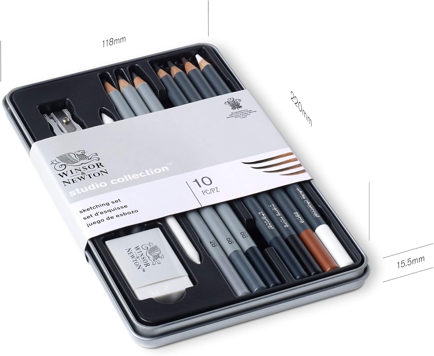Winsor & Newton Studio Collection Artist Pencils, Sketching Pencils, Set of 10