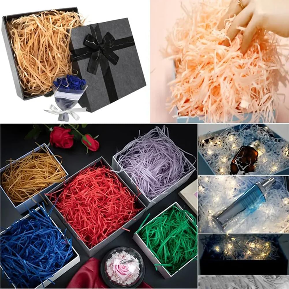 1Kg De Papier Cadeau Raphia, Matériau De Remplissage en Papier De Soie, Confettis Froissés Déchiquetés pour Boîte-Cadeau, Emballage Et Fournitures De Fête