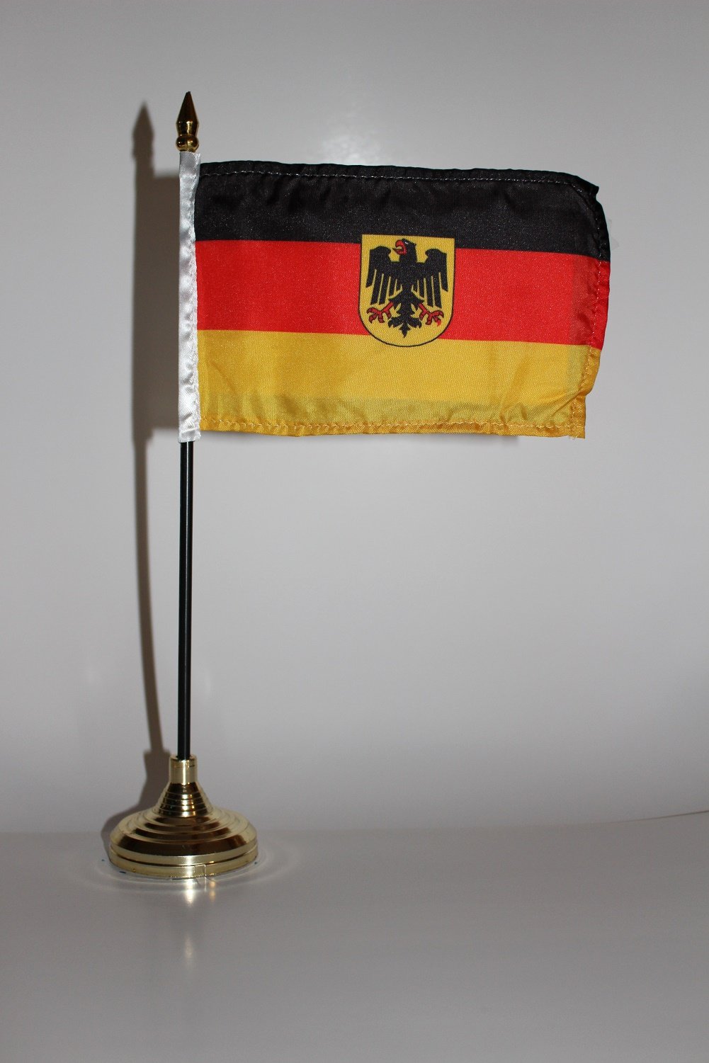 WXTWK 2 Pack Germany Desk Flags With Stand - 8.2x5.5 Inch Mini German Table Flags For Office & Decor