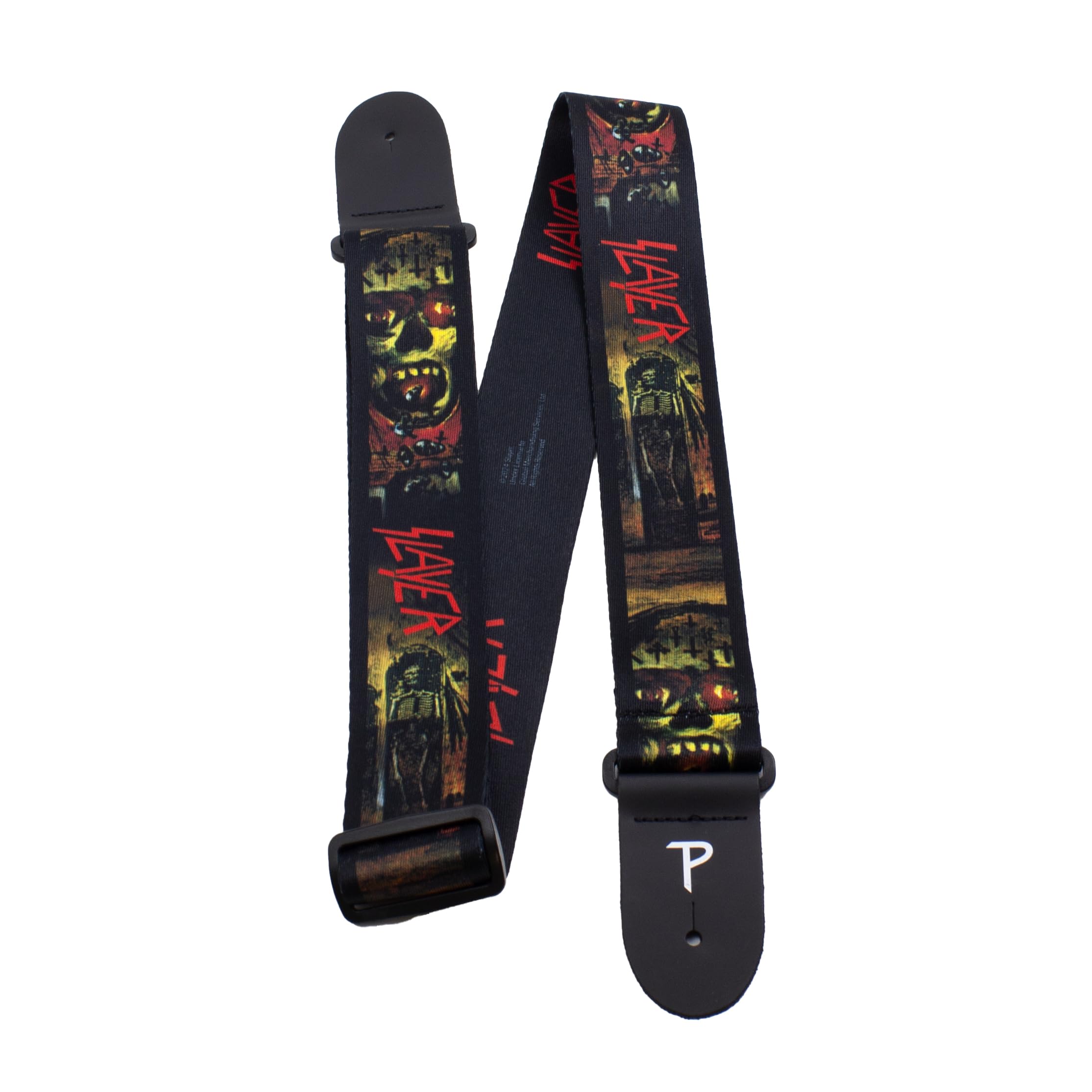 Perri's Leathers Ltd. – Slayer – Seasons in the Abyss – Correa de guitarra de poliéster – Longitud ajustable – Para guitarras eléctricas, acústicas y bajos – Poliéster – Hecho en Canadá