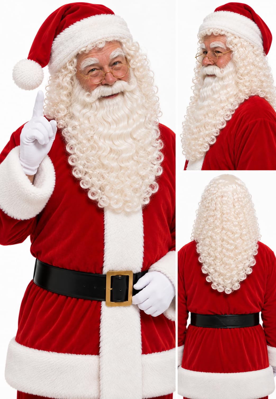 Nikolausperücke Nikolausbart u. Brille Santa Claus Weihnachtsmann