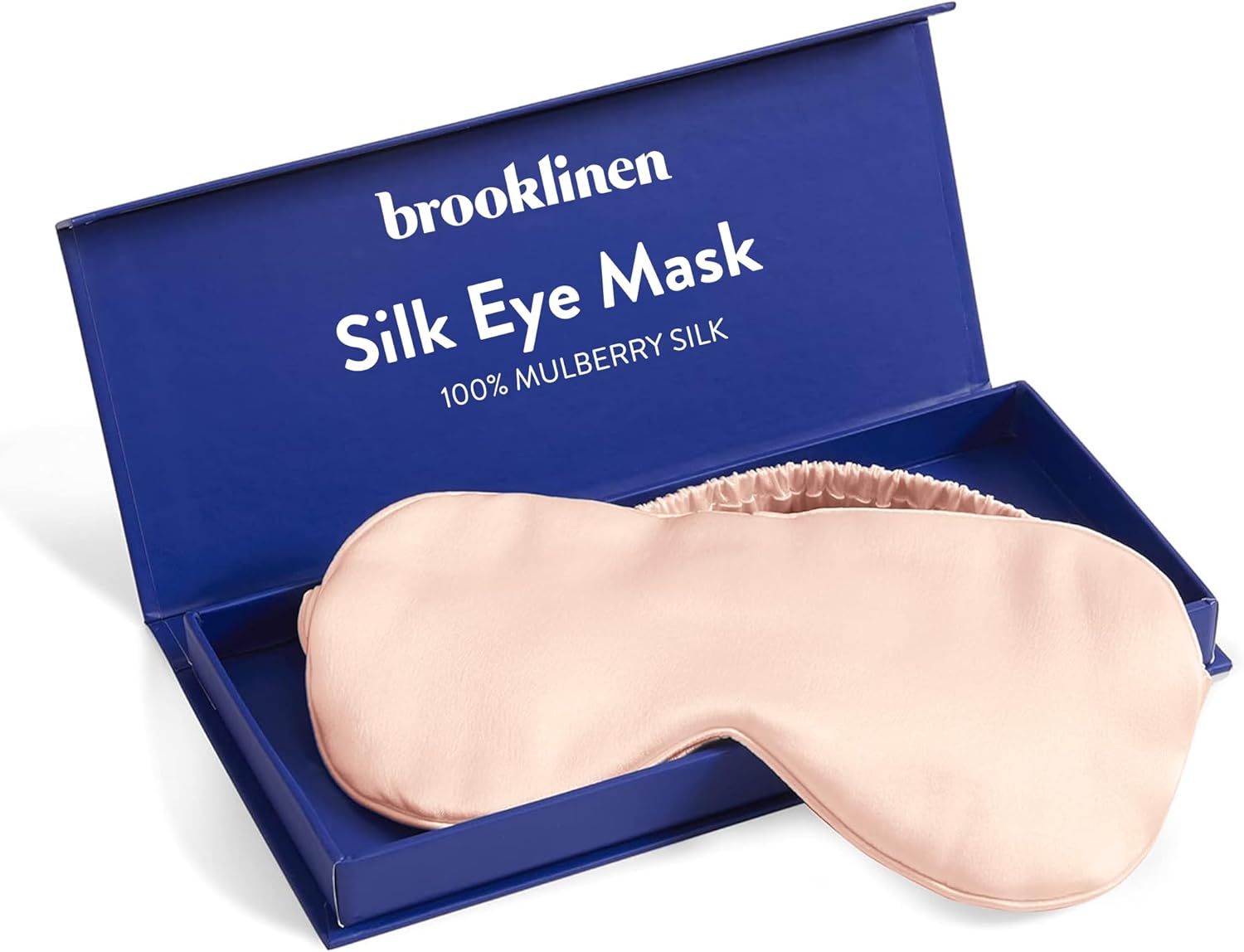 Brooklinen Silk Eye Mask for Sleeping – Blush Pink, 100% Mulberry Silk Sleep Mask with Soft Elastic Strap, Machine Washable, Breathable & Cool-to-The-Touch – Ideal for Sleeping & Traveling - Image 1 of 6