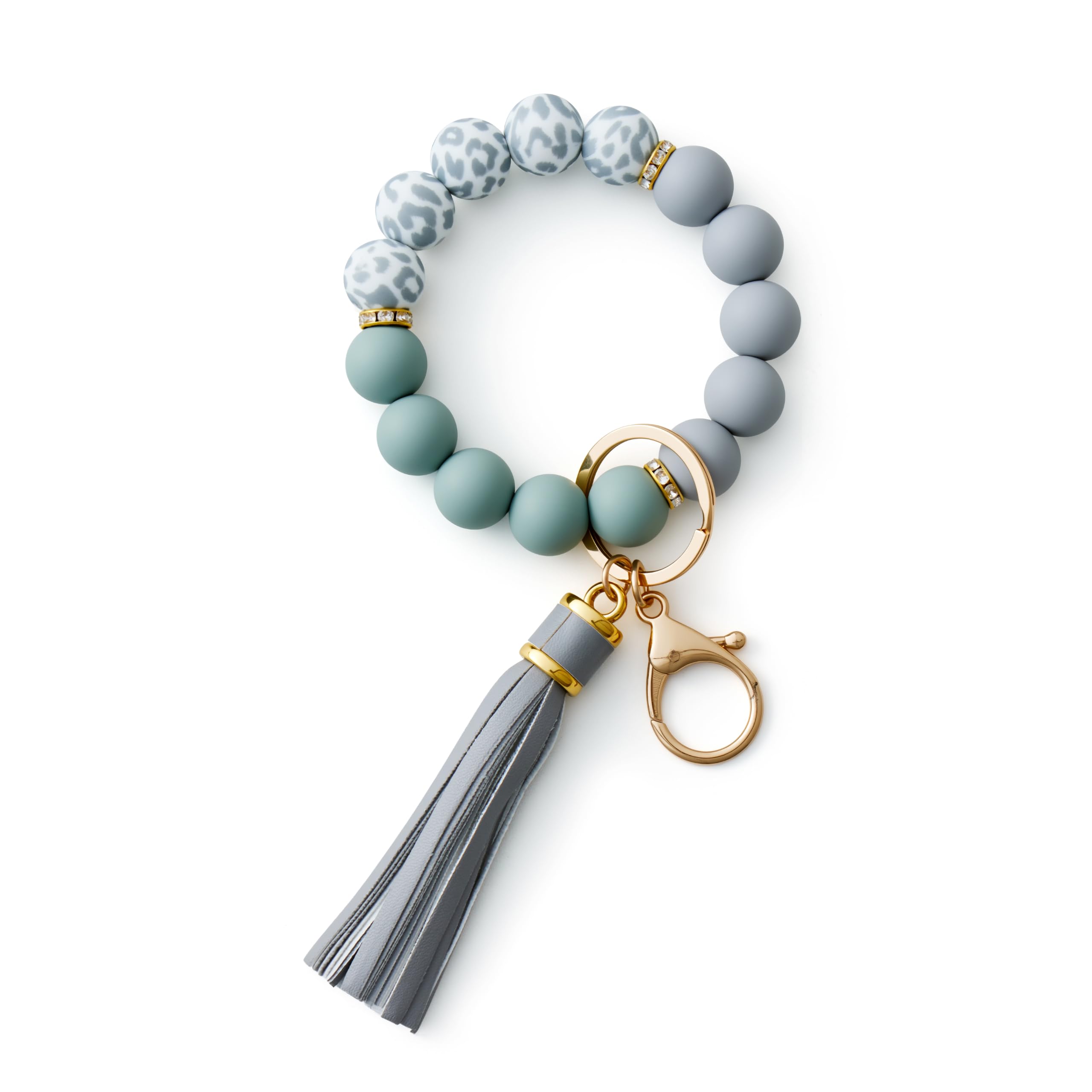 CHUQING Schlüsselanhänger Armband Autoschlüsselanhänger Perlen Schlüsselarmband Schlüsselbund auto Frau Schlüsselkette Silikonperlen Schlüsselband Kurz für Damen Frauen