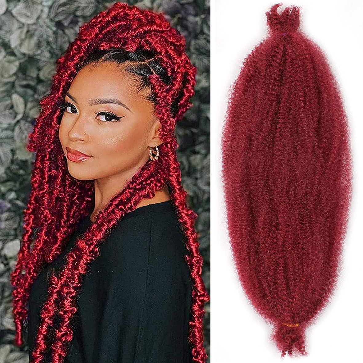Buy 24 Inch PreSeparated Springy Afro Twist Hair 8 Packs Wine Red