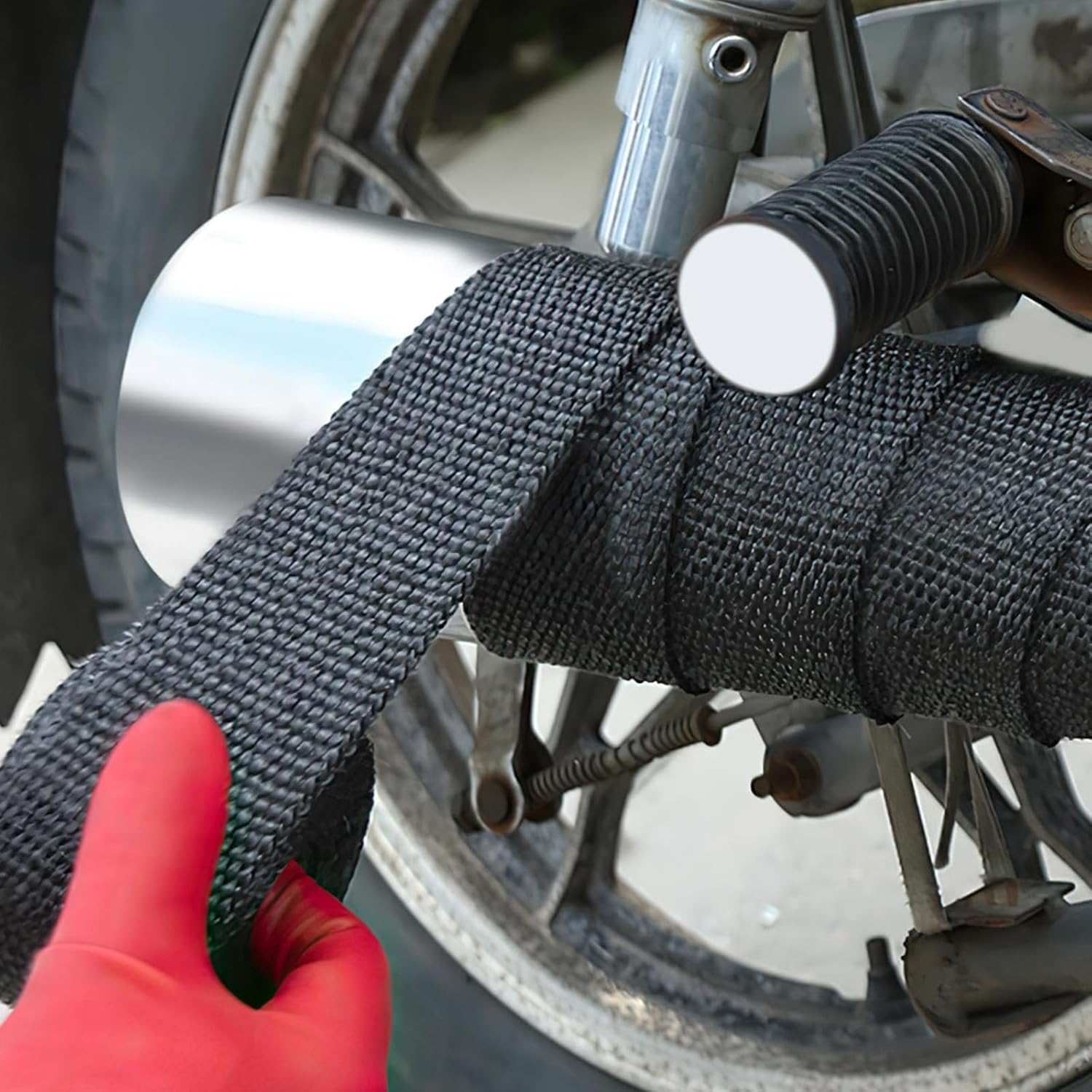 Motorcycle Exhaust Thermal Tape Sports Muffler Wrap Heat Shield Insulation for Pit Dirt Bike Fiberglass Shield Sleeve