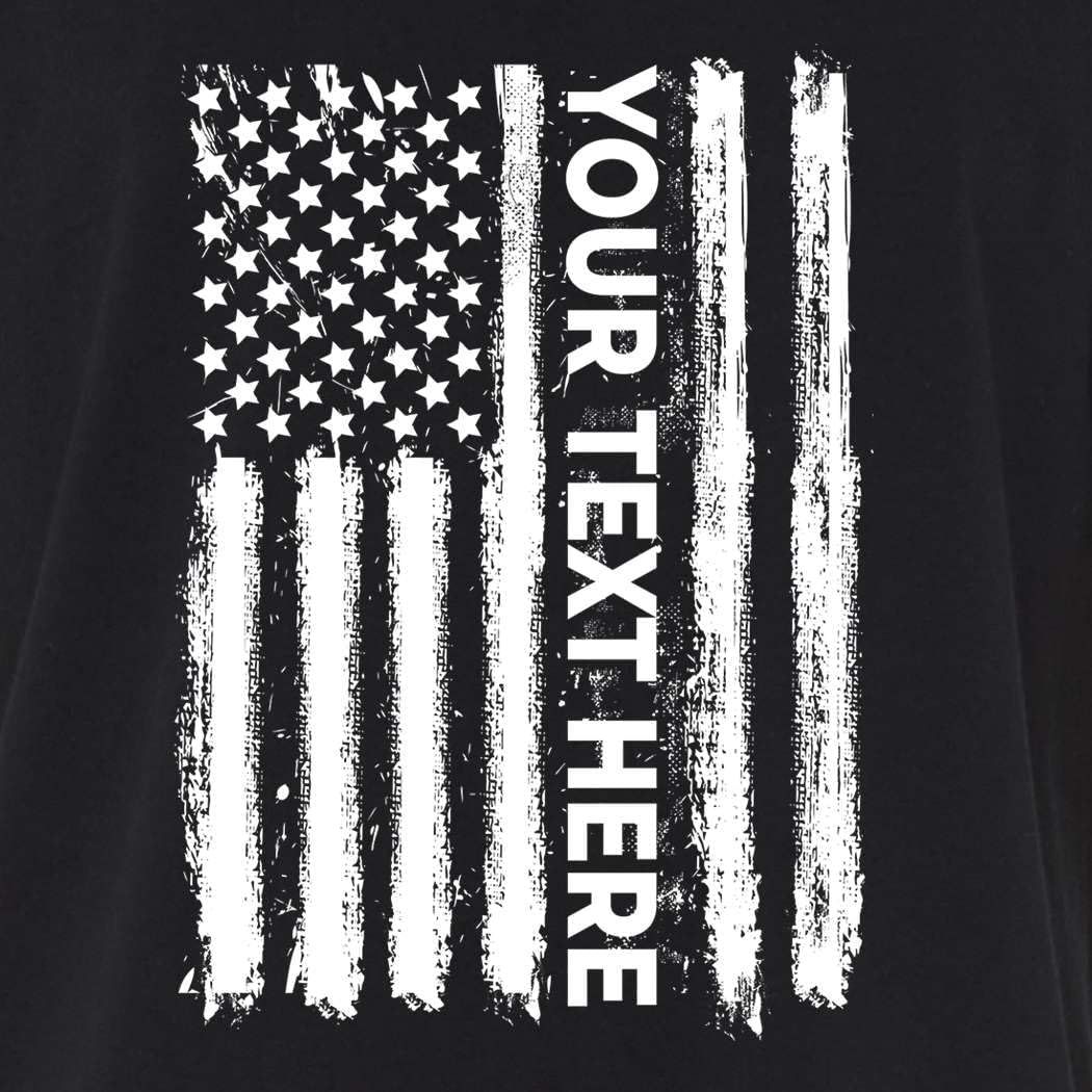 Custom Personalized Your Text Here American Flag USA T-Shirt
