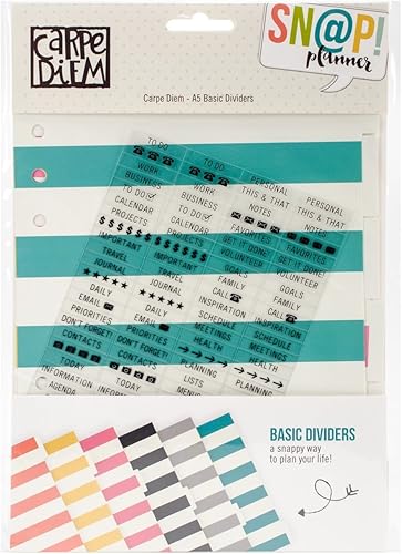 Carpe Diem A5Basic separadores con pestañas 6pkg-w108etiqueta clara pegatinas