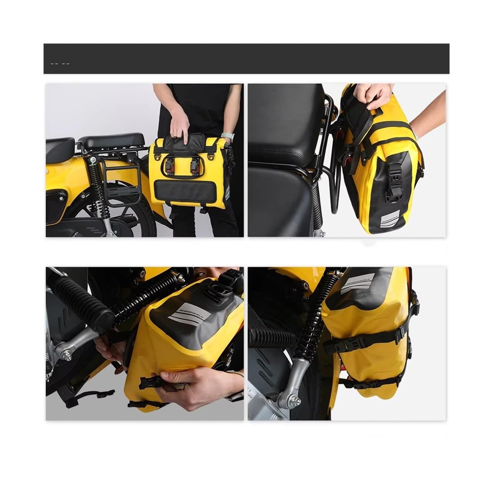 Borsa Posteriore Moto Borsa Sella Per Moto Laterale Per 15 Litri Impermeabile Sgancio Rapido Confezione Singola(Yellow-15L)