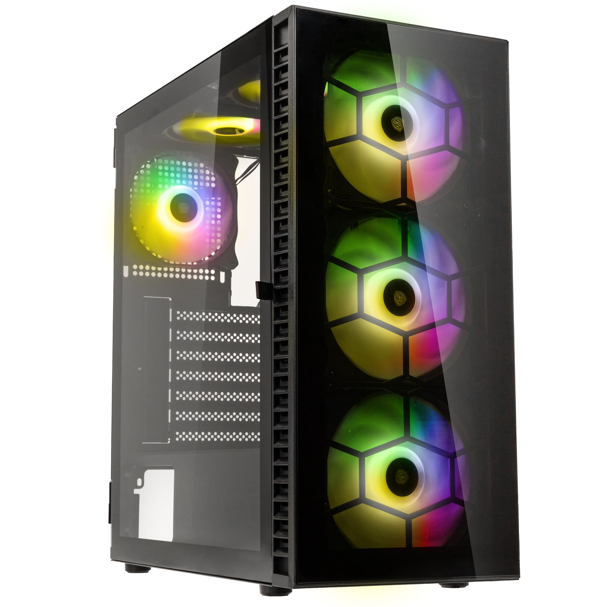 Kolink Black Observatory Hf Glass Argb Midi-Tower - Schwarz