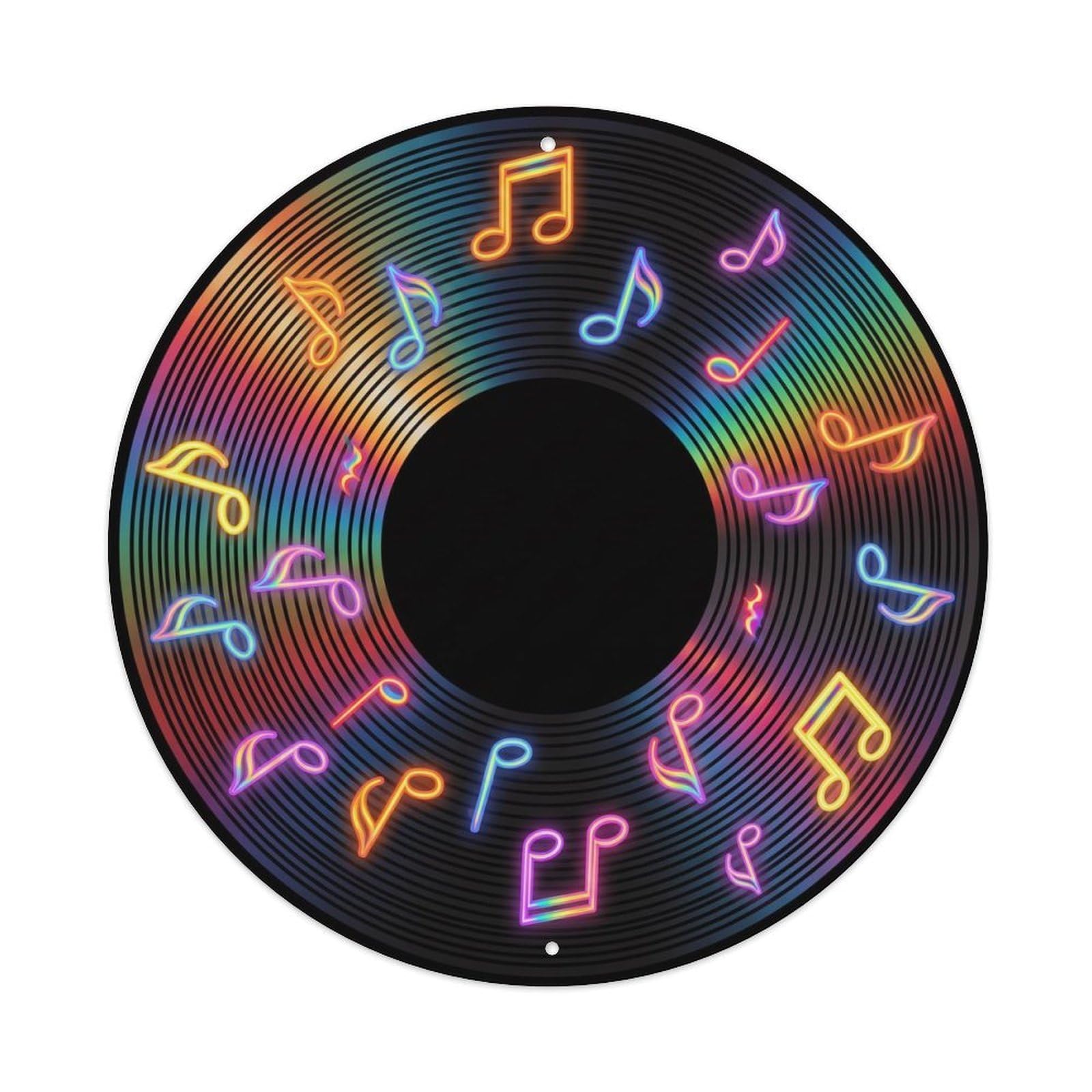 Colorful Music Vinyl Records Transform Rainbow Shift Metal Tin Sign