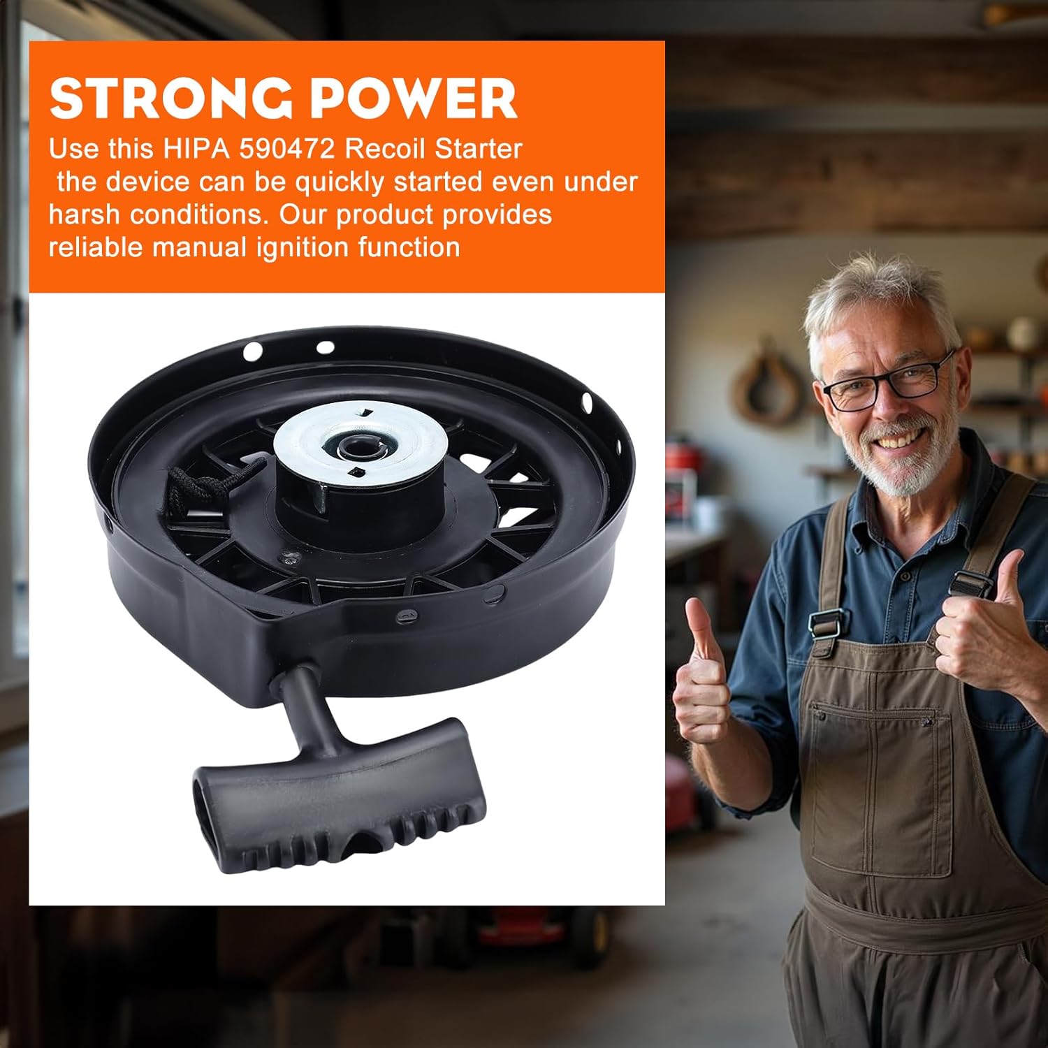 HIPA 590472 590739 Recoil Pull Starter Assembly for Tecumseh 590732A 590737 590763 590785 590787 590694 590707 LEV100 LEV115 LEV120 LEV195 Craftsman Toro Lawn Mower