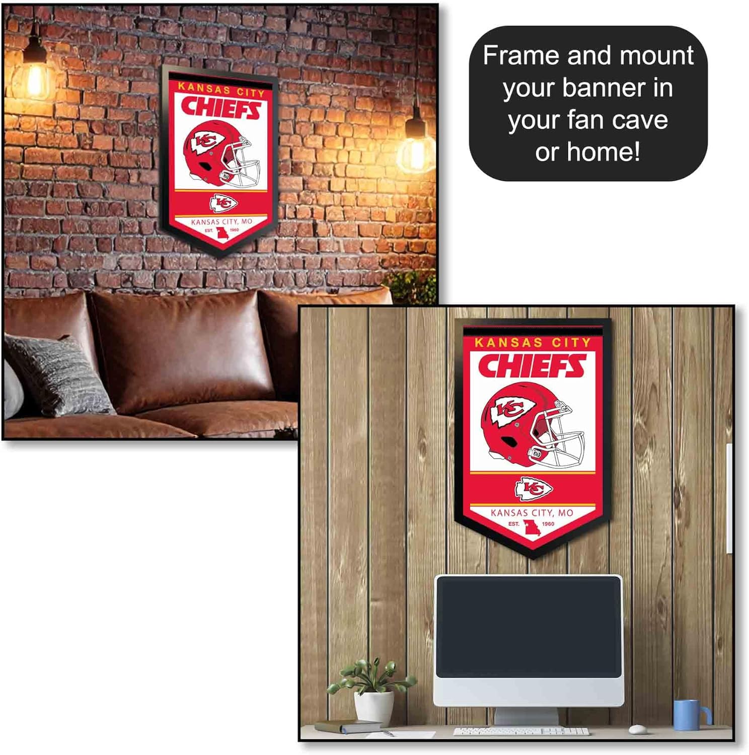 WinCraft Kansas City Chiefs Heritage History Banner Pennant, 15x24" - Image 4
