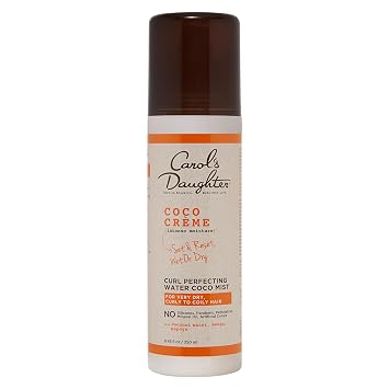 Carols Daughter Coco Creme Curl Perfecting Water Coconut Mist, Silicone & Paraben Free Curl Refresher Spray for Curly to Coily Hair, 8.4 Fl Oz