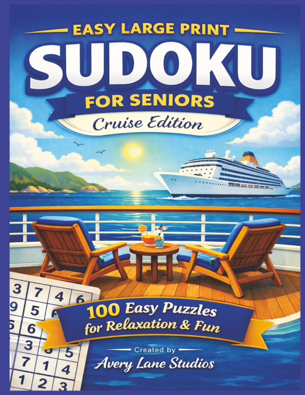 Easy Large Print Sudoku for Seniors – Cruise Edition: 100 Easy Puzzles for Seniors and Beginners | Large Print 8.5 x 11 Format for Relaxation and Gentle Brain Exercise | 206 Pages