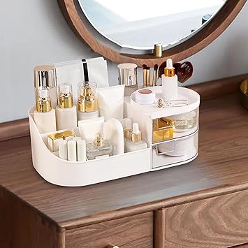 COOFANDY Makeup Storage Organizer, skin care organizer With Drawers,Countertop Organizer for Cosmetics, Multifunctional Cosmetic Box,Large Cosmetic Brush Holder Desk Organiser, Office Supplies,Vanity - image, photos
