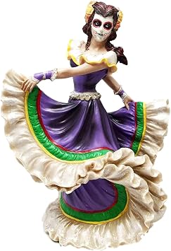 PTC 8 Inch Day of The Dead Mexican Female Dancer Statue Figurine