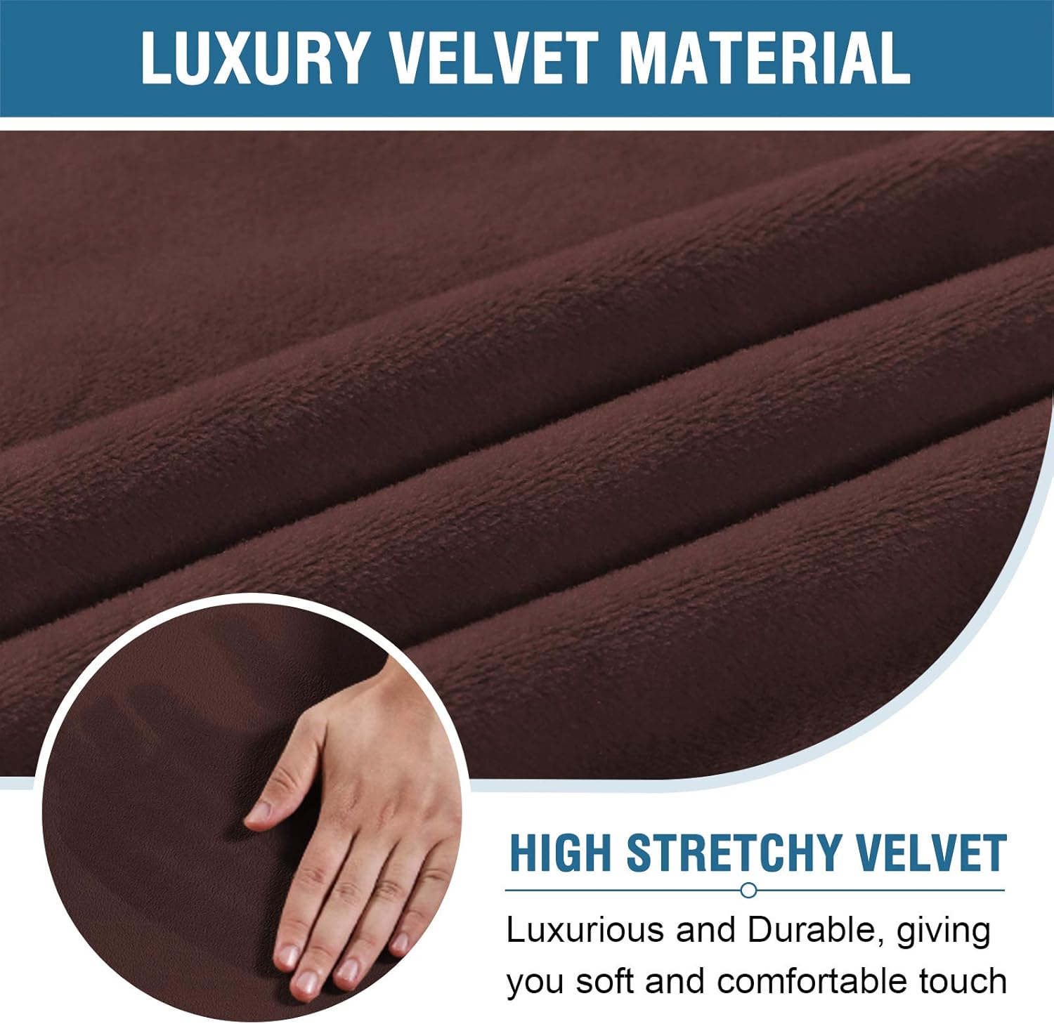 H.VERSAILTEX Velvet Home Office Chair Covers Stretchable Computer Desk Chair Covers Mid - High Back Universal Executive Boss Chair Covers Gaming Chair Cover Removable Machine Washable, Chocolate
