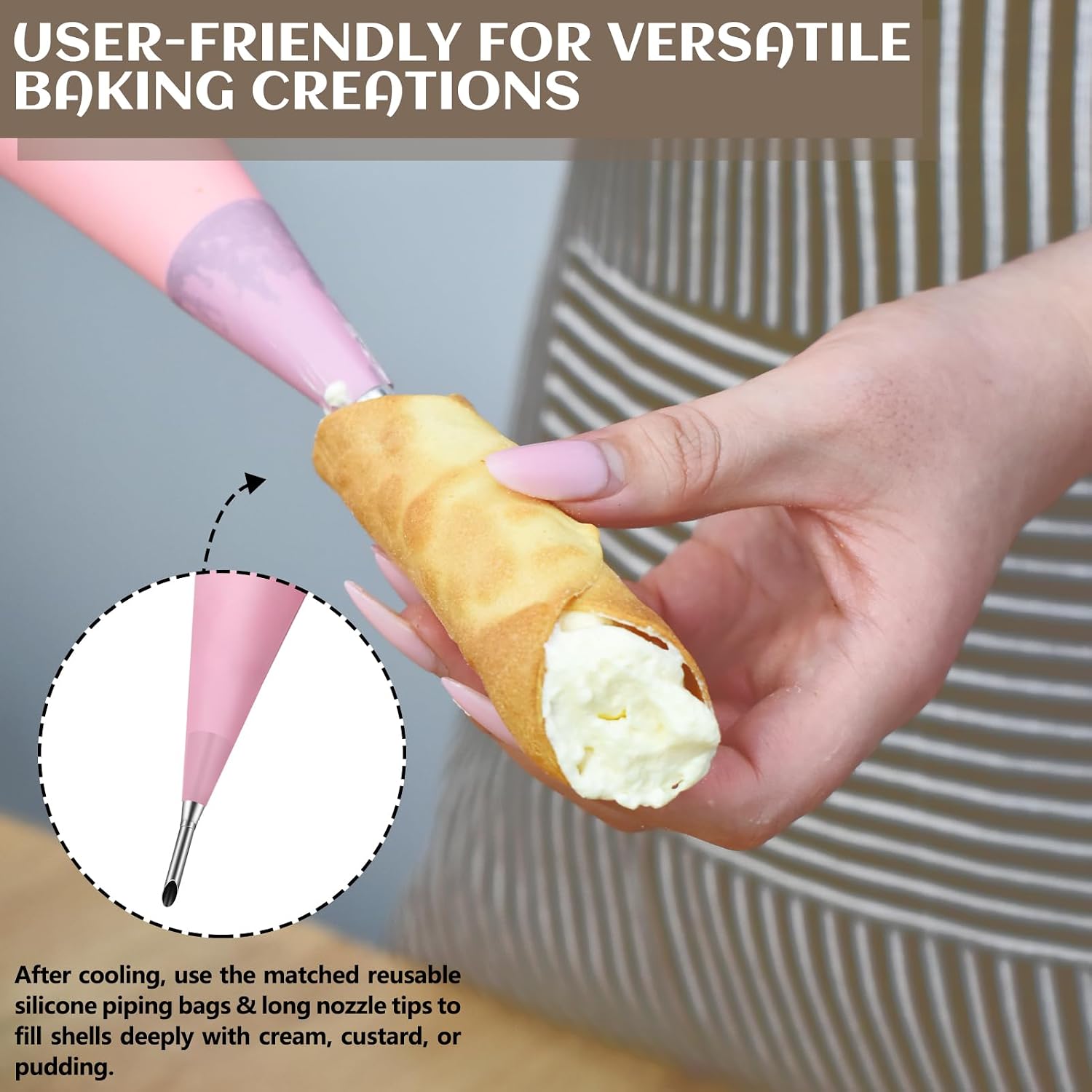 Artcome 27pcs Canolis Tubes Kit with 15 Pack Danish Pastry Molds for Croissant Shell Cream Roll Non-Stick Cannoli Tubes Molds for Home Bakers & Professional Chefs, Mother's Day & Holiday Gatherings