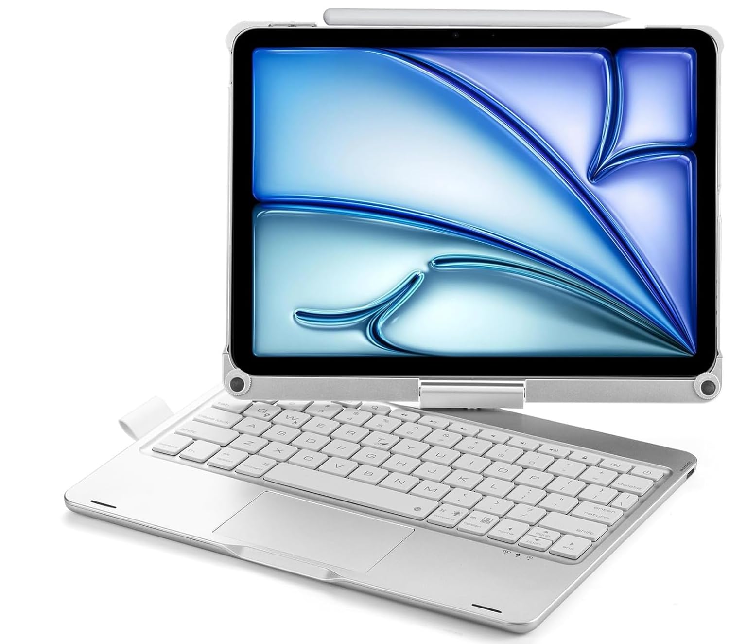 ProElite Rotatable Wireless Bluetooth TouchPad Keyboard case Cover for Apple iPad Air 11 M2 2024, Pro 11 inch 4th/3rd Gen 2022/2021 & iPad Air 5th/4th Gen 10.9 inch, Built-in 7-Colors Backlit, Silver (B0CWD85N2Y) Amazon Price History, Amazon Price Tracker