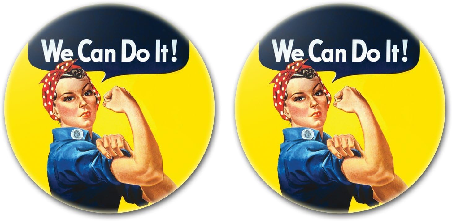 Rosie the Riveter - We Can Do It - Two Large 2.25-inch Buttons Pins
