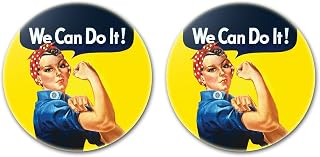 Rosie the Riveter - We Can Do It - Two Large 2.25-inch Buttons Pins