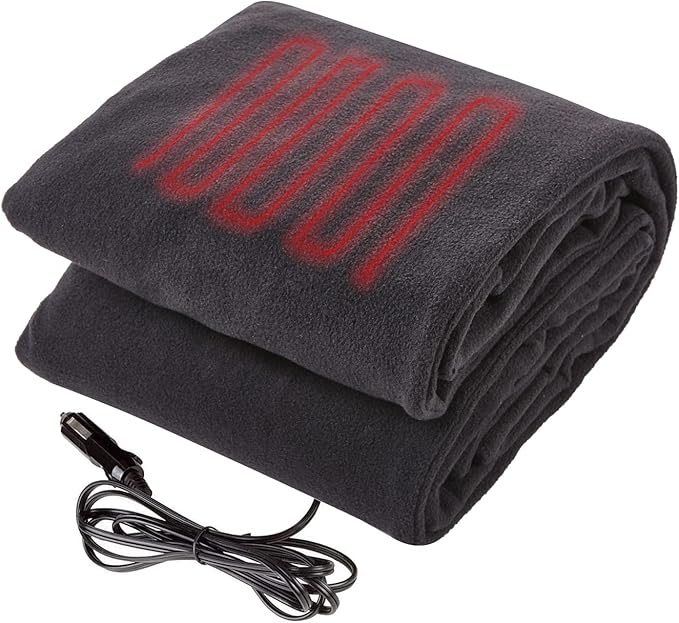 Big Hippo Electric Car Blanket 12V Fleece Heated Car Blanket with Easy Controller