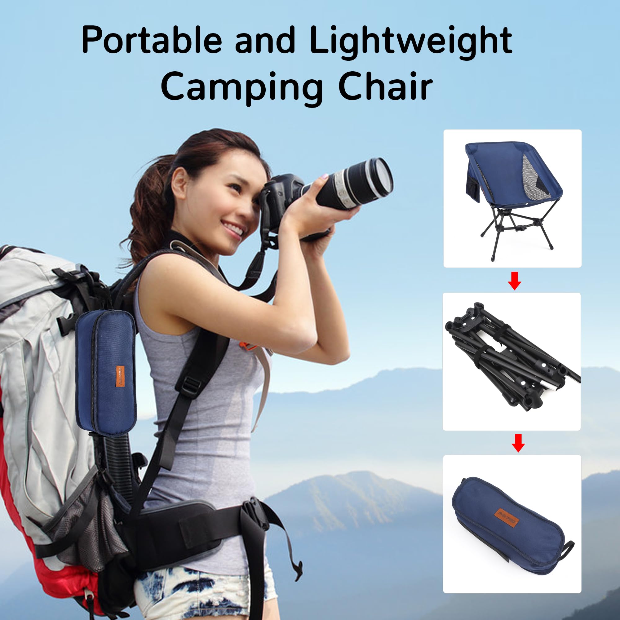 Sedia Pieghevole Da Campeggio Risepro – Leggera, Stabile E Porta Fino A 145 Kg