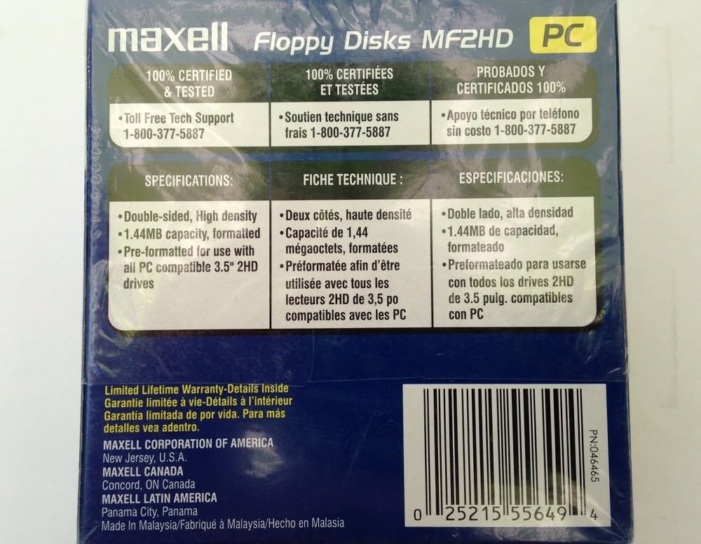 Amazon.com: Maxell 3.5 HD 1.44MB Pre-Formatted MF2HD 10-Pack