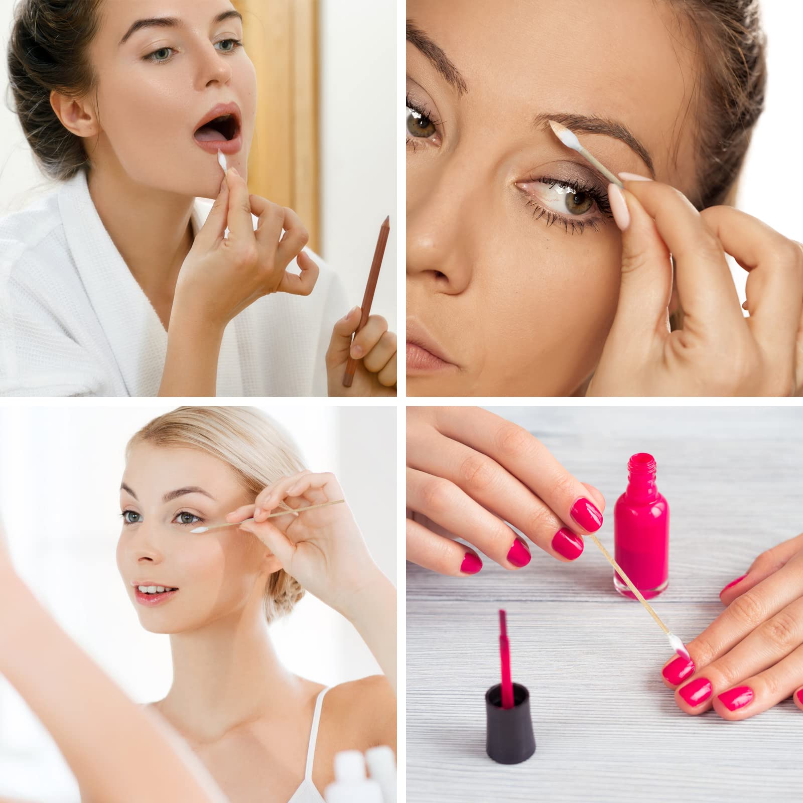 15,2 cm Präzisionsspitzen Wattestäbchen – langer Holzstab, Wattestäbchen mit Hülle – Applikatoren mit Wattespitze für Make-up, Reinigungspistole, Elektronik, schwer erreichbare Stellen