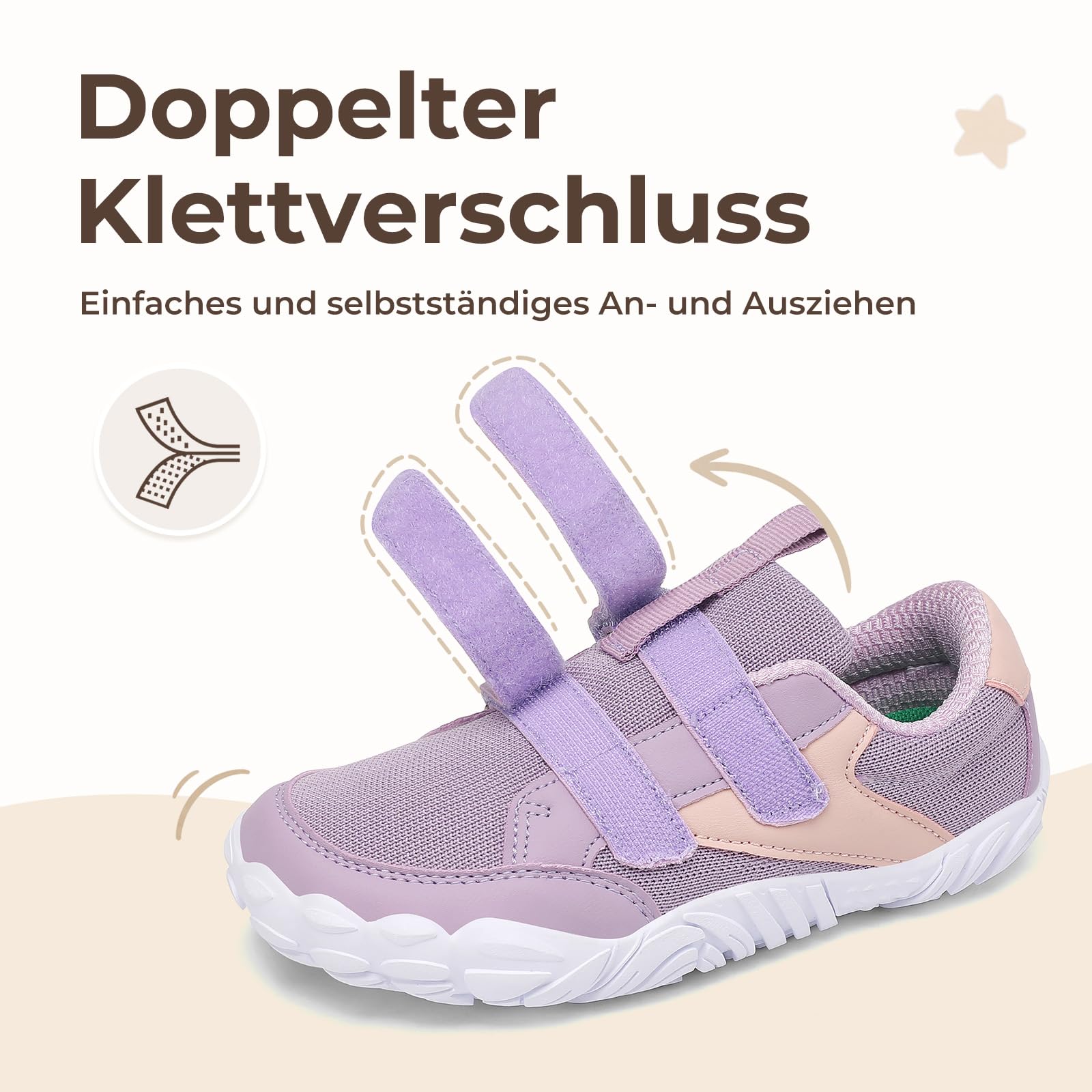 SAGUARO Kinder Barfußschuhe Leicht Barfuß Sneaker mit Breiter Zehenbox und Zero-Drop Sohle, Gr. 25-36 - 2